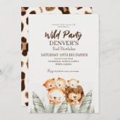Wild Party Lion Verjaardag Kaart (Voorkant / Achterkant)