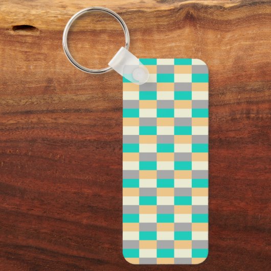 Wild Pastel with Teal in Color Blocks Sleutelhanger (Voorkant)