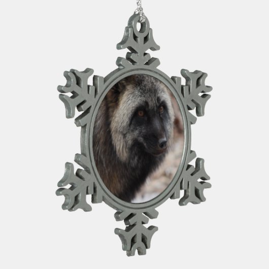 Wild Paws Midnight Sneeuwvlok Omlijst Ornament (Links)