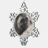 Wild Paws Midnight Sneeuwvlok Omlijst Ornament (Rechts)