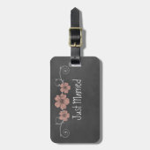 Wild Peach Rozen Chalkboard Bagagelabel (Voorkant verticaal)