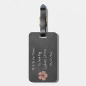 Wild Peach Rozen Chalkboard Bagagelabel (Achterkant verticaal)