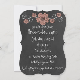 Wild Peach Rozen Chalkboard Bridal Kaart