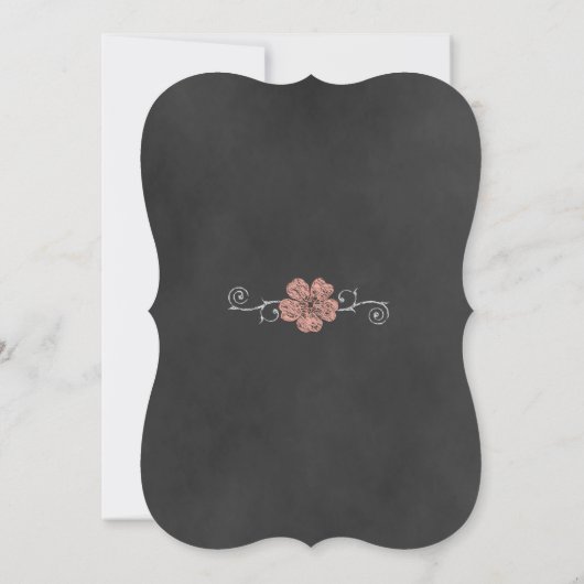 Wild Peach Rozen Chalkboard Bridal Kaart (Achterkant)