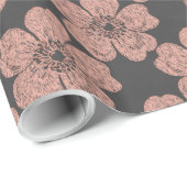 Wild Peach Rozen Chalkboard Cadeaupapier (Rol Hoek)