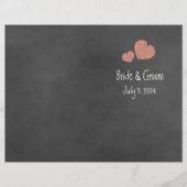 Wild Peach Rozen Chalkboard Folded Wedding Program (Voorkant)