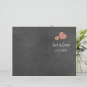Wild Peach Rozen Chalkboard Folded Wedding Program (Staand voorkant)
