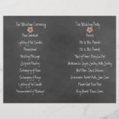 Wild Peach Rozen Chalkboard Folded Wedding Program (Achterkant)