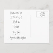 Wild Peach Rozen Chalkboard Save the Date Briefkaa Aankondigingskaart (Achterkant)