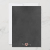 Wild Peach Rozen Chalkboard Weddenschap Kaart (Achterkant)