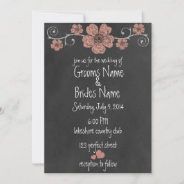 Wild Peach Rozen Chalkboard Weddenschap Kaart