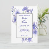 Wild Periwinkles: bruiloft uitnodiging (Staand voorkant)