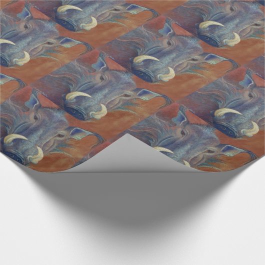 Wild Pig Hog Warthog Cadeaupapier (Hoek)
