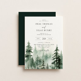 Wild Pine Forest bruiloft Kaart