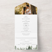 Wild Pine Forest Foto Bruiloft All In One Uitnodiging (Binnen)