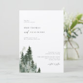 Wild Pine Forest rustieke bruiloft Kaart (Staand voorkant)