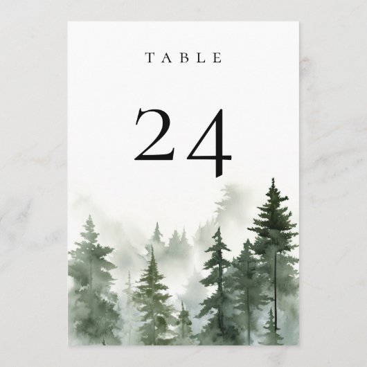 Wild Pine Forest Tafelnummer Kaart (Achterkant)