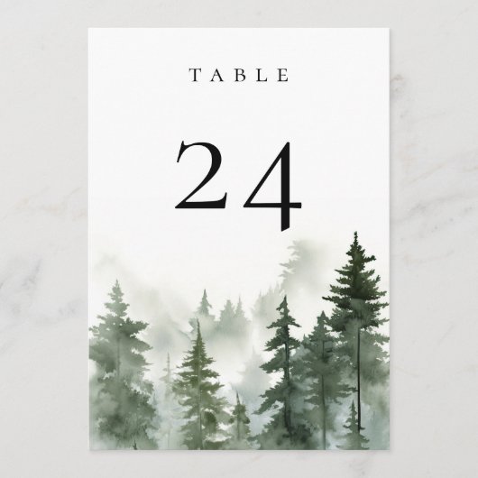 Wild Pine Forest Tafelnummer Kaart (Voorkant)