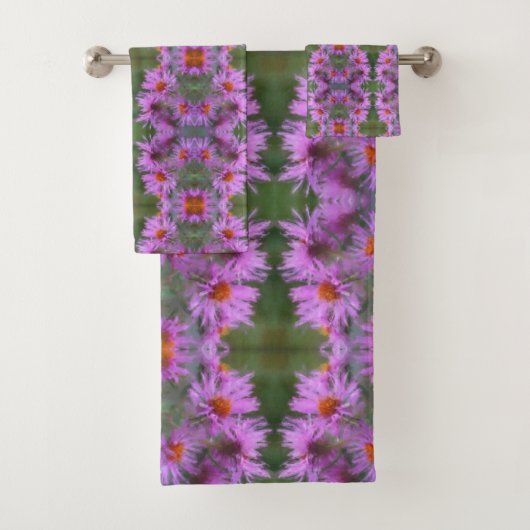 Wild Pink Asters Flower Art Bad Handdoek (Insitu)