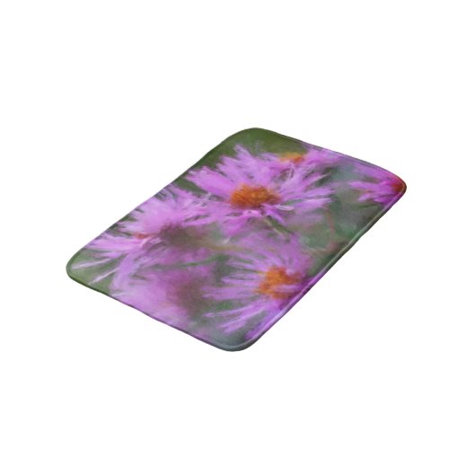 Wild Pink Asters Flower Art Badmat (Gekanteld)