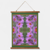 Wild Pink Asters Flower Art Hangend Wandkleed (Voorkant)