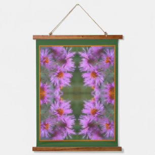 Wild Pink Asters Flower Art Hangend Wandkleed