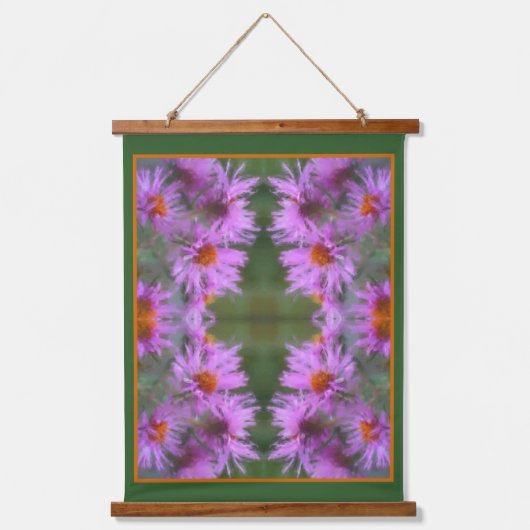 Wild Pink Asters Flower Art Hangend Wandkleed (Voorkant)