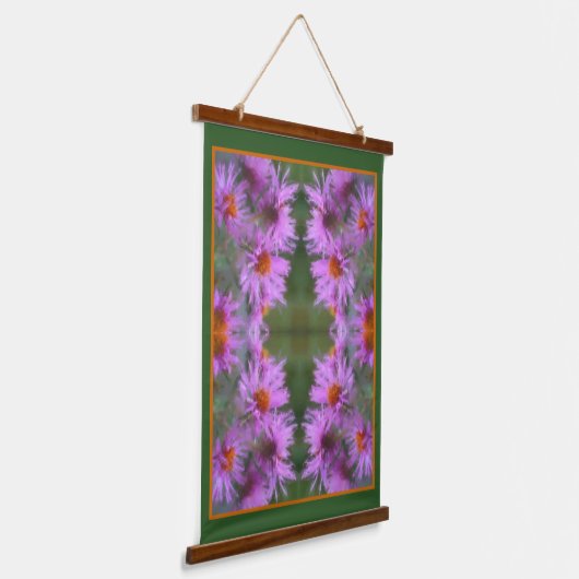 Wild Pink Asters Flower Art Hangend Wandkleed (Gebogen)