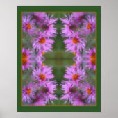 Wild Pink Asters Flower Art Poster (Voorkant)