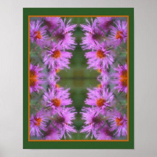 Wild Pink Asters Flower Art Poster (Voorkant)