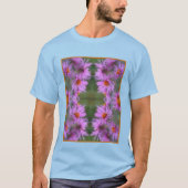 Wild Pink Asters Flower Art T-shirt (Voorkant)