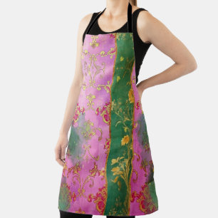 Wild Pink Damask Grunge - Schort