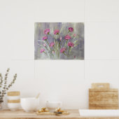 Wild Pink Flowers Poster (Keuken)