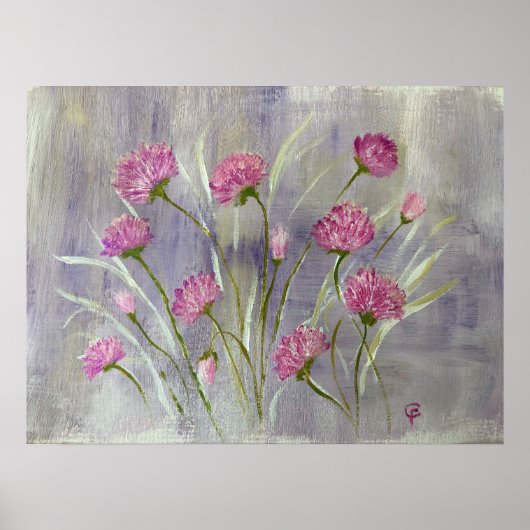 Wild Pink Flowers Poster (Voorkant)