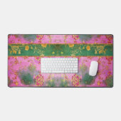 Wild Pink Grunge Damask - Desk Mat (Keyboard & Muis)