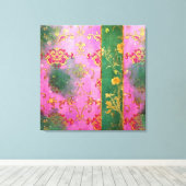 Wild Pink Grunge Damask - Ingepakt Canvas Afdruk (Insitu (Houten vloer))