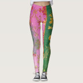 Wild Pink Grunge Damask - Leggings (Voorkant)