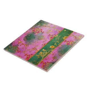 Wild Pink Grunge Damask - Tegel Tegeltje