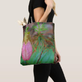 Wild Pink Lady Slipper Orchid And Evergreens   Tote Bag (Dichtbij)