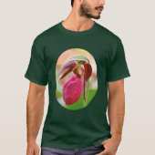 Wild Pink Lady Slipper Orchid Flower T-shirt (Voorkant)