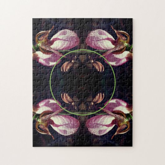 Wild Pink Lady Slipper Orchid Lijst Uw foto toevoe Legpuzzel (Verticaal)