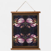 Wild Pink Lady Slipper Orchid Pair Abstract Hangend Wandkleed (Voorkant)