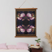 Wild Pink Lady Slipper Orchid Pair Abstract Hangend Wandkleed (Slaapkamer)