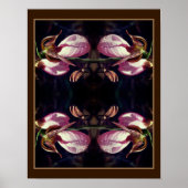 Wild Pink Lady Slipper Orchid Pair Abstract Poster (Voorkant)