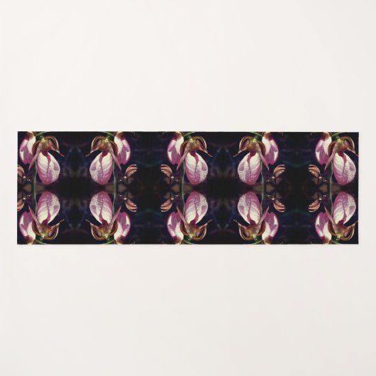 Wild Pink Lady Slipper Orchid Pair Abstract Yogamat (Voorkant (horizontaal))