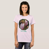 Wild Pink Lady Slipper Orchid Pair Personalized T-shirt (Voorkant volledig)