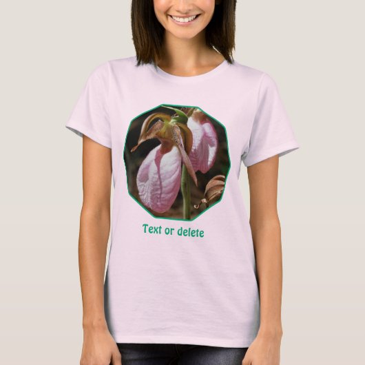 Wild Pink Lady Slipper Orchid Pair Personalized T-shirt (Voorkant)