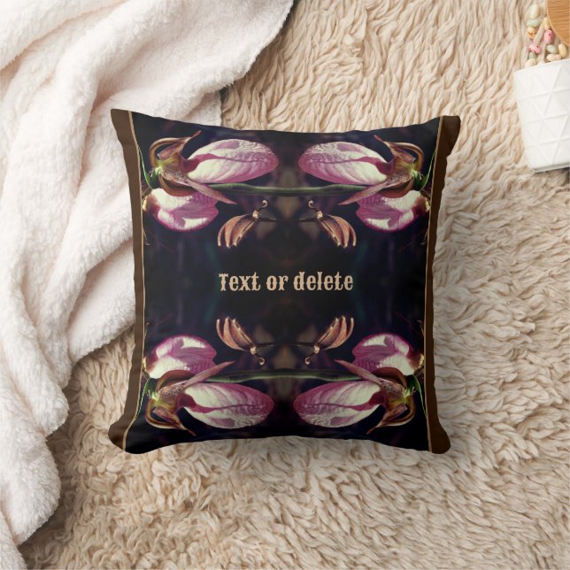 Wild Pink Lady Slipper Orchid Pair, speciaal geper Kussen (Deken)