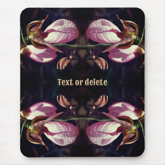 Wild Pink Lady Slipper Orchid Pair, speciaal geper Muismat (Voorkant)