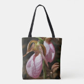 Wild Pink Lady Slipper Orchid Pair Tote Bag (Achterkant)